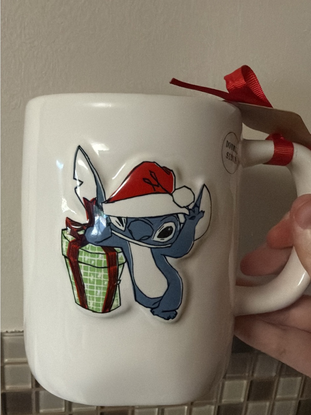 Rae Dunn stitch Christmas mug